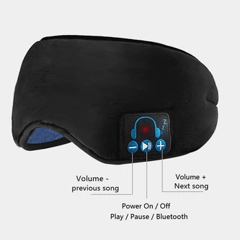 Bluetooth 5.0 Cască Ochi Masca De Dormit Nuanțe De Ochi Lavabil Wireless Stereo Pentru Căști Muzica Ochi Acoperă Cu Microfon