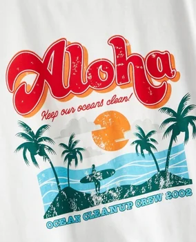 HAHAYULE-JBH 1buc Plajă în Vacanță Tricou Femei Aloha Păstra Oceanele Curat Tricou Vintage Moda Estetice Graphic Tee