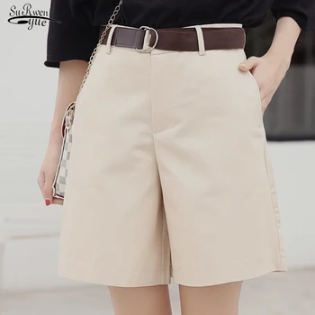 2021 Casual pantaloni Scurți de Vară Femeile Noua Moda coreeană Liber Largi Picior Talie Mare Solidă pantaloni Scurți Elegant Feminino stil coreean