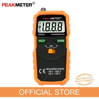 Oficial PEAKMETER PM6501 Display LCD Termometru Digital cu Tip K Termocuplu Termometro cu Datele Ține