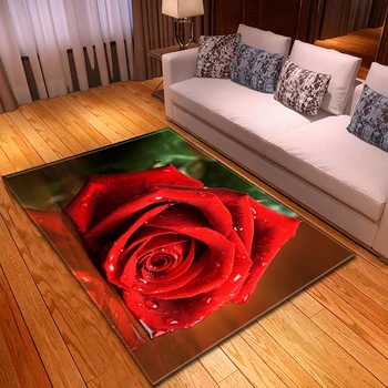 3D Rose Canapea, Covor Coridor Covor Moale Anti-alunecare Dormitor Noptieră Balcon Mat Camera de zi Romantic Covor Zonă pentru Acasă Decorative