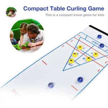120*28CM Pliabil Masa Mini Curling Minge de Masă Curling Joc Compact Curling Jocuri de Familie Pentru Copil Adult din Familie, Școală, de Călătorie