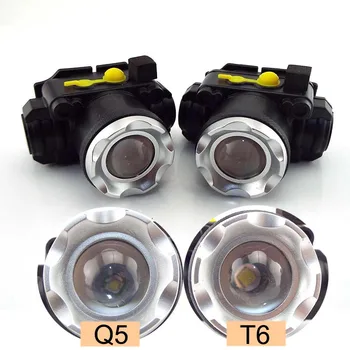 Puternic XPE Q5 T6 LED-uri Faruri Far Reîncărcabilă Frontal Capul Ridicat Lanterna Lanterna Pescuit Built-in Baterie