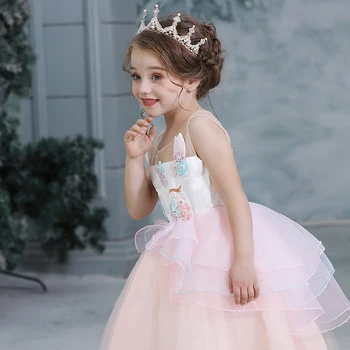 Copilul Rochie de Copil Junior domnișoara de Onoare Rochie Fete Haine de Lux Haine pentru Copii Princess Dantela Fata de Copii Rochii de Partid 3 5 8 Ani