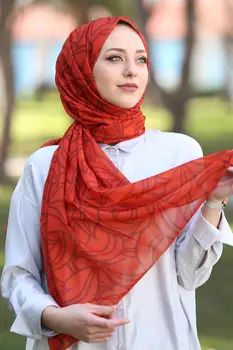 Femei De Moda Musulmană Eșarfe Șal Hijab Turcia Bumbac Șal Imprimate Casual Cu Model 2020 Frunze Model Șal Modul De Țiglă
