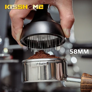 58mm Ac Tip Praf de Cafea Distribuitor din Oțel Inoxidabil 304 Manual Espresso Barista Tamper Distribuitor Egalizare Instrument Accesoriu