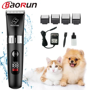 Baorun Profesionale Câine Tuns Intretinere Ecran cu LED-uri aparat de Ras Electric Impermeabil Puternic Mașină de Tuns Pentru Animale 110-240V