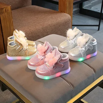 Diamant colorat pentru Copii de Fundal cu Led Adidasi Fete Stralucitoare Pantofi de Copii pentru Fete Luminos Fete Adidași copil Copil Pantofi