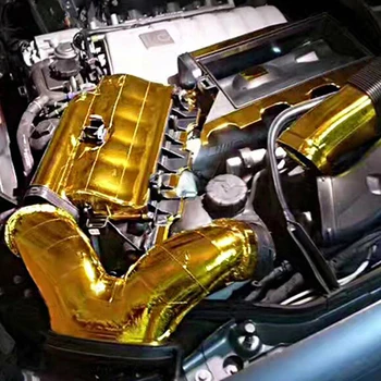 Aur Mașina de Evacuare Termică Casetă de Admisie a Aerului de Izolare Termică Scut Folie Reflectorizant de Căldură Bariera Auto Adeziv Motor Universal 50mm