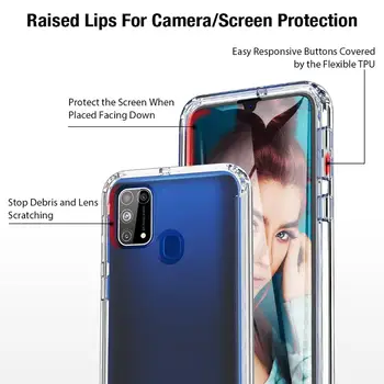 GrandEver 2In 1 Transparente Greu de Caz Pentru Samsung Galaxy A21s A41 A71 M31 Caz Anti-toamna Cover Pentru Galaxy S10 S10e plus S20 Plus