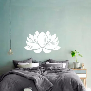 Boho Lotus autocolante de Perete Floare de Lotus autocolant Boho vinil de perete decor Yoga Decalcomanii de perete Yoga autocolant Floare de Lotus perete decal G48