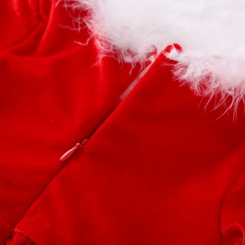 6M-4T Fata de Copil de Crăciun Costume de Lână Roșu O-Gât Lung Mâneci Înaltă Talie Fusta cu Fermoar Spate pentru copii Fete