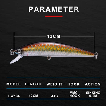 Hunthouse pin coada super scufundarea pește pescuit nada greu momeală artificială 120mm 44g mai mare shira bonito