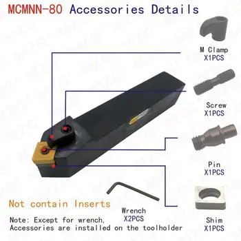 MZG 20mm 25mm MCMNN-80 2020 Strung CNC Arbor Prelucrare Cutter Externe CNMG Instrumente de Cotitură Titularul Plictisitor Tăiere de Metal Toolholders