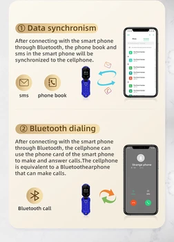 Mici mini flip telefoane mobile deblocat ieftin telefon mobil fara camera Bluetooth dialer rusă buton de telefon