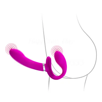 Femei Strapless Strap-On Dildo Vibrator Lesbiene Dublu Vibrator G-Spot Stimulator Clitoris Adult Jucarii Sexuale pentru Femei Cupluri