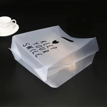 Plic din Plastic Transparent Drăguț Scrisoarea Imprimate de Inima Pungi de Plastic cu Maner Bomboane Pâine Ambalaj Cadou Pungi de Depozitare 50pcs