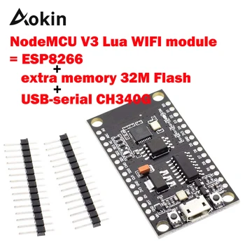 NodeMCU V3 Lua WIFI integrarea modulului de ESP8266 de memorie suplimentar 32M Flash USB-serial CH340G Nod MCU