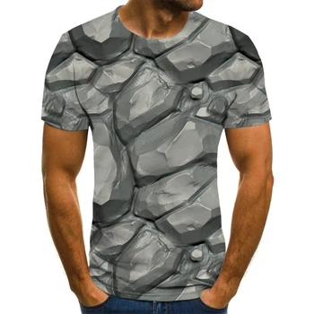 2020New abstract vertij culoare coliziune T-shirt, gât design, barbati casual T-shirt