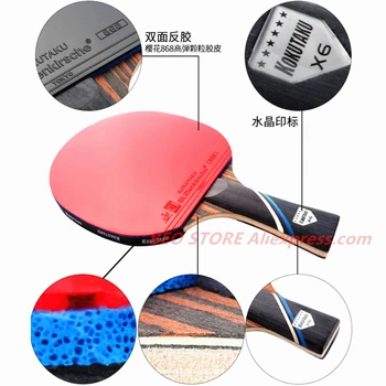 KOKUTAKU Racheta 4/5/6 Stele Carbon Racheta de Tenis de Masă ITTF Profesionale KOKUTAKU Ping Pong Bat cu Zbaturi