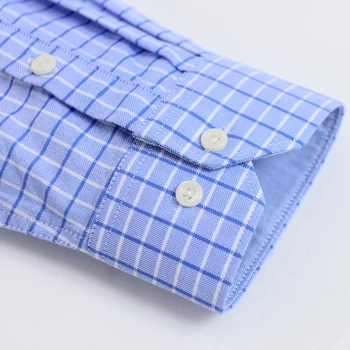 Barbati Carouri Verificat Casual Oxford Shirt Singur Buzunar Patch-uri Brodate cu Logo-ul Regular-fit Long Sleeve Button Down Shirt