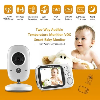 INQMEGA 3.2 Inch Baby Monitor Wireless de Supraveghere Video Interfon Camera Copil Bona cântec de Leagăn de Monitorizare a Temperaturii telefonul copilului