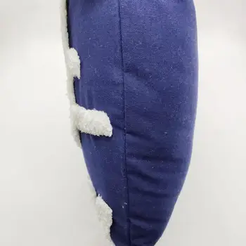 Alb albastru cu smocuri ciucure din lână brodate pe bumbac pernă acoperă franjuri pernă canapea arunca capacul