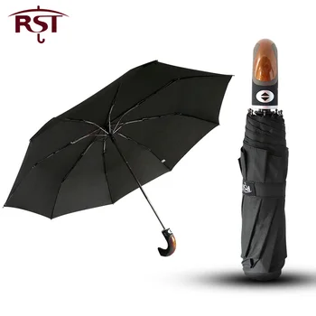 PRIMUL stil Clasic englezesc Umbrela Bărbați Automată Puternic WindResistant 3 Ori Umbrela de Ploaie Femei de Afaceri de sex Masculin de Calitate Umbrelă de soare
