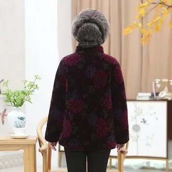 Plus Dimensiune 5XL Haina în Vârstă 60-80 Femei Haine de Iarna Cald Jacheta Femei Palton Scurt Hanorace, Îmbrăcăminte exterioară Bunica Tinuta