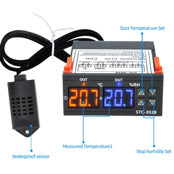 10 buc STC-3028 Digital de Temperatură și Umiditate Controller cu Termostat Termostat Higrometru Reglabil Cooler de Încălzire cu 30% reducere