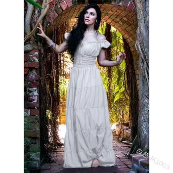 Femei Epocă Renascentistă Gothic Dress Etaj Lungime Cosplay Costum Medieval Retro Rochie Femei Tunică Lungă Rochie Plus Dimensiune S-5XL