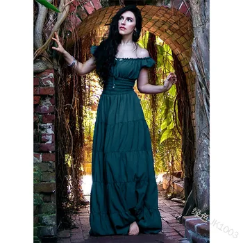 Femei Epocă Renascentistă Gothic Dress Etaj Lungime Cosplay Costum Medieval Retro Rochie Femei Tunică Lungă Rochie Plus Dimensiune S-5XL