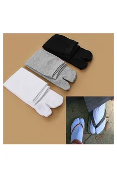 3 Perechi Kimono Japonez Flip-Flop Sandal Split Deget De La Picior Ninja Tabi Geta Zori Șosete Alb+Negru+Gri