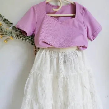 Mihkalev Fete Frumoase de Vară 2020 Haine Copii Fete 2piese Îmbrăcăminte Seturi Tricou+Fusta Tul Copii Trening ropa para bebe