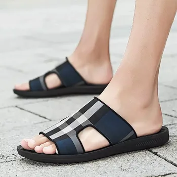 WEH Designer de Moda pentru Bărbați Papuci de casă 2020 în Afara Purta Sandale din Piele de Culoare Neagra Krasovki de sex Masculin Pantofi de Vara Baieti Cool Slide-uri
