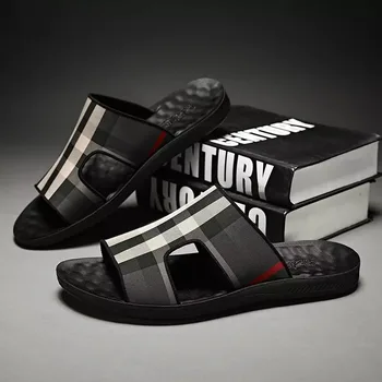 WEH Designer de Moda pentru Bărbați Papuci de casă 2020 în Afara Purta Sandale din Piele de Culoare Neagra Krasovki de sex Masculin Pantofi de Vara Baieti Cool Slide-uri