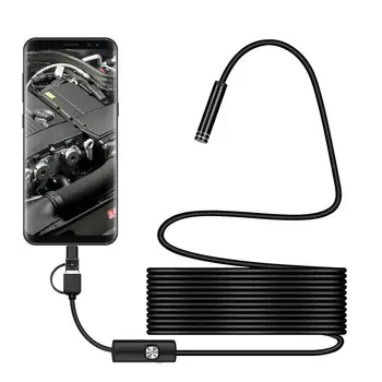 3 în 1 HD 1m la 5m 7mm Telefonul Mobil Android Calculator Endoscop de Reparații de Blocare rezistent la apa de Conducta de aparat de Fotografiat in Miniatura