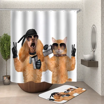 Câinele Perdea de Duș Baie cortina perdele de duș baie cortina cârlige rezistent la apa rezistenta la apa de baie