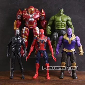 Avengers Infinity War Hulkbuster Hulk Thanos Panteră Neagră Spiderman PVC figurina de Colectie Model de Jucărie 5pcs/set