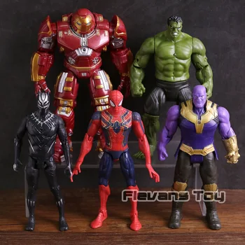 Avengers Infinity War Hulkbuster Hulk Thanos Panteră Neagră Spiderman PVC figurina de Colectie Model de Jucărie 5pcs/set