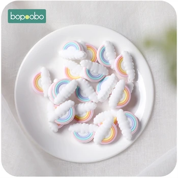 Bopoobo 20pc Silicon Mică Tijă BPA Gratuit Margele de Silicon Perla Cloud Pentru Copii Zuruitoare Jucarii Dentitie Silicon Rozătoare Copilul Teether