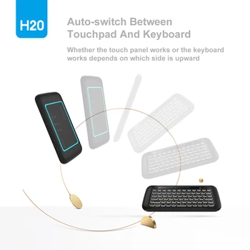 Wechip backlit H20 Mini Tastatura Wireless 2.4 ghz engleză Air Mouse IR de Învățare cu Touchpad Remote Control Android TV Box PK I8