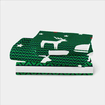 Bohemia Verde Set de lenjerie de Pat Cerb de Crăciun Imprimare Geometrice lenjerie de Pat Duvet Cover Set Elegant Lenjerie de pat fata de Perna ropa de cama D40