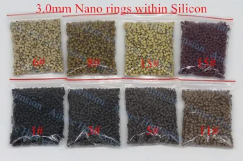 1000pcs/mult 3# de culoare maro silicon Nano ring pentru Extensii de Par cu micro inele 3.0 mm nano margele mai Mici de silicon Nano inele de link-uri
