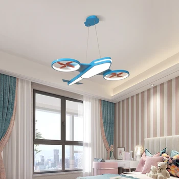 Led-uri moderne, candelabre lumina avion iluminat albastru copii acasă lumini pentru copii camera copilului iluminat AC85-265V candelabru lampă