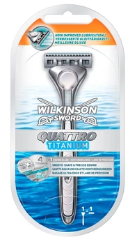 Wilkinson Sword Quattro Titanium 1up aparat de Ras + Lamă de Rezervă 2 buc Ieftine Si de Calitate