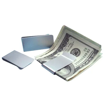 5pc Clips pentru Bani din Otel Inoxidabil Mat Finisaj Argintiu, in cutie de cadou