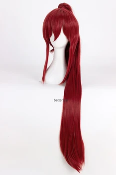 Fairy Tail Erza Scarlet Cosplay Peruci 100cm lungime de Vin Roșu Par Sintetic Rezistent la Căldură Peruca + Capac de Peruca
