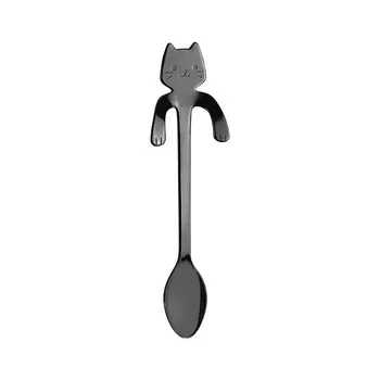 6 BUC /set Mini 304 din Oțel Inoxidabil de Desene animate Pisica Lingura Mâner Lung Tacâmuri consumul de Cafea Instrumente de Bucătărie Gadget