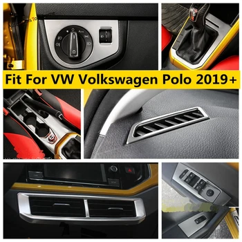 Yimaautotrims Argint Interior Kit de Aer AC / cutie de Viteze / Cotiera Ridicați Butonul Capacul Panoului Ornamental Pentru VW Volkswagen Polo 2019 2020 2021